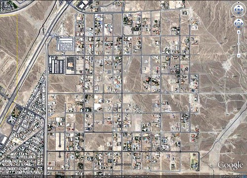 unfinished sprawl outside Las Vegas (via Google Earth)