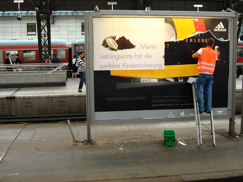 Advertising at the Koln train station, Germany