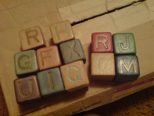 Vintage Wood Alphabet Blocks, c.1950's, At Grandma's House
