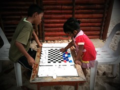 Checkers with bottle caps, Tioman