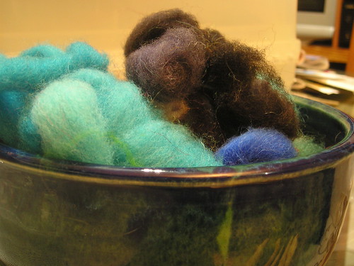 Rainbow yarn, in progress