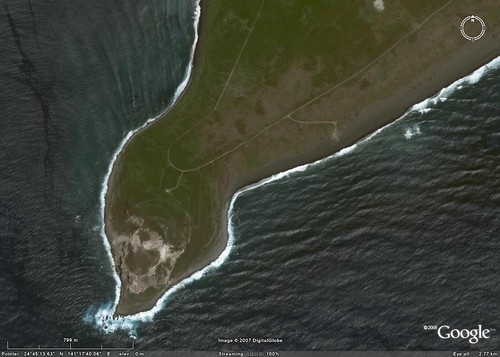 Iwo To - DigitalGlobe Image From Google Earth Detail Suribachiyama (1-12,500)