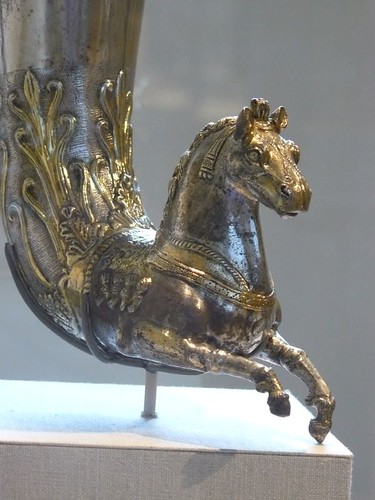 Silver-gilt rhyton for libations or drinking Greco-Parthian Hellenistic 2nd century BCE (2)