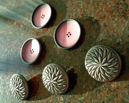 Pink and gray buttons
