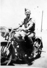 Dad in Egypt on motorbike in WWII