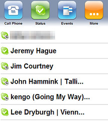 IM+ for Skype beta for iPhone - contact list