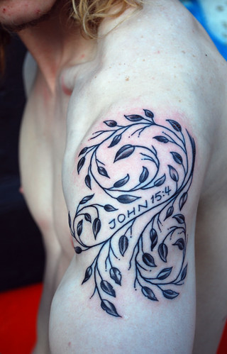 Vine tattoo - John 15:4 by Chris Hold. I'm really starting to check out more 