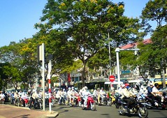 Motorcycles at Le Loi/Pasteur Street