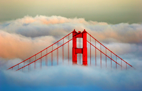 golden gate bridge. Sunset on the Golden Gate