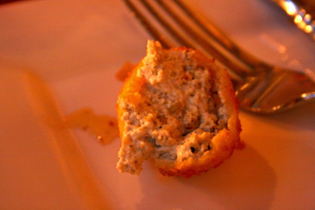 Innards of Fried Goat Cheese