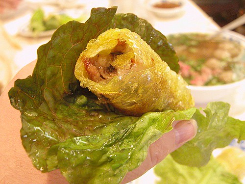 Cha Gio, spring rolls. Spring Roll in lettuce wrap
