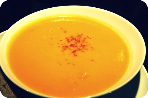 butternut squash soup close up