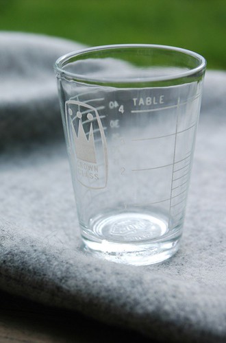 crown glass wee measuring cup