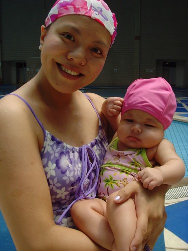 Mother and daughter swimmers