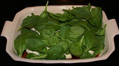 layer fresh baby spinach