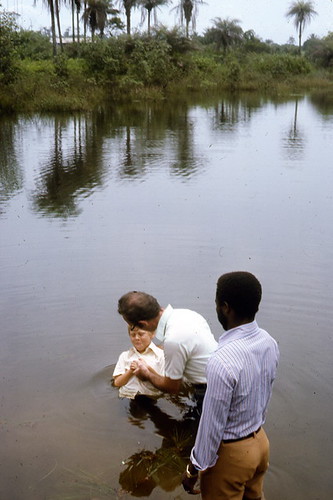 Baptism of MH in swamp along coast of Liberia West Africa--three miles south of Monrovia--sometime in 1976