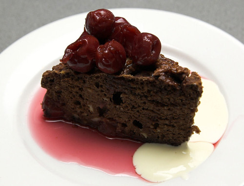 Chocolate and cherry ricotta cake