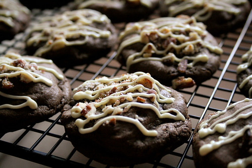 White Chocolate Turtle Cookies.