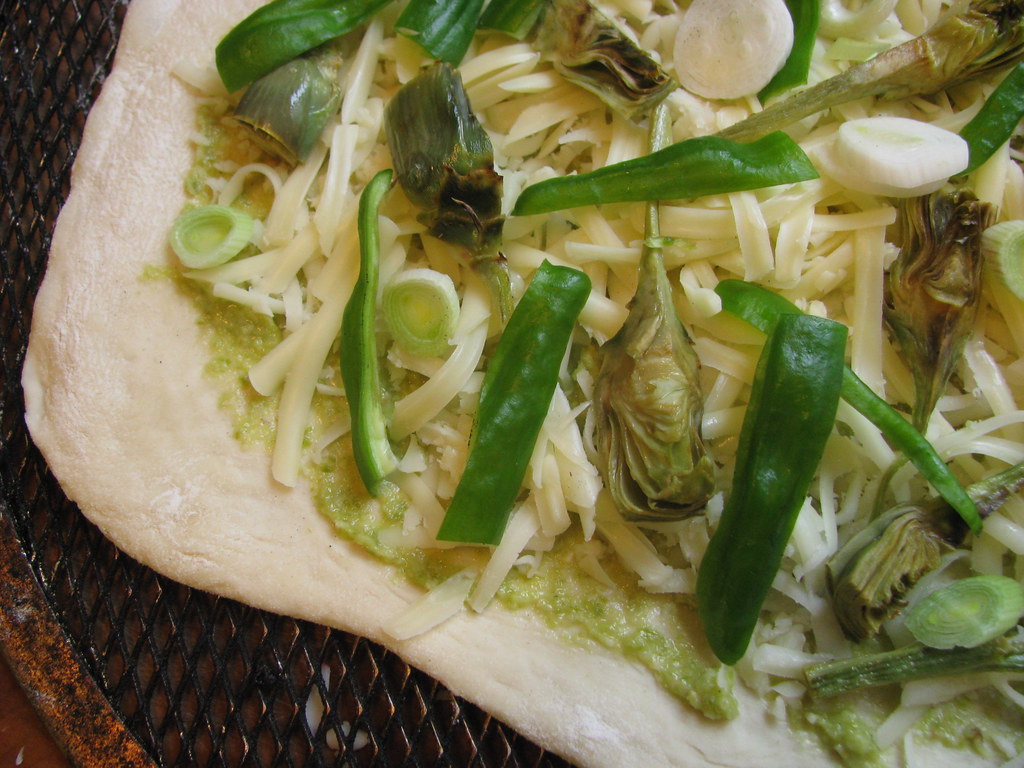 pizza: padron peppers & baby artichokes