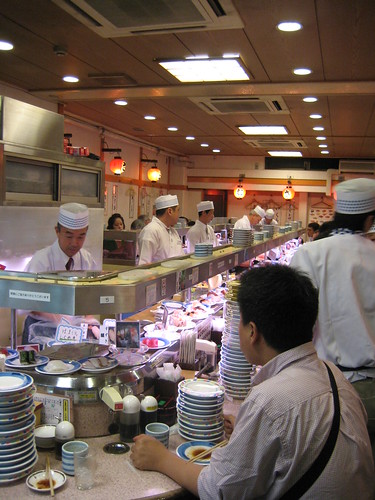 Conveyor belt sushi.