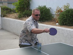 Aric starts the round of drinker's ping pong. (08/25/07)