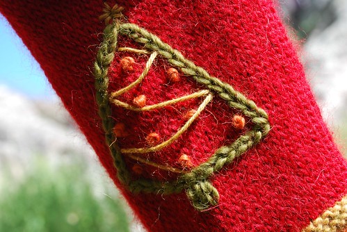 Rustic Holiday Stocking embroidered tree