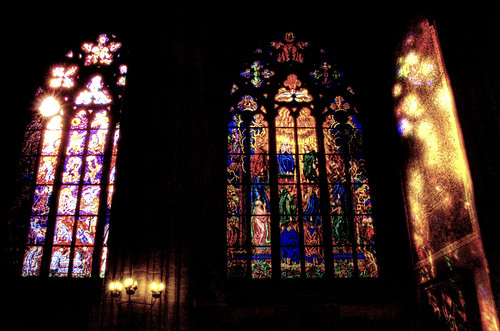 St Vito cathedral window. Prague. Vidriera de la catedral de San Vito. Praga