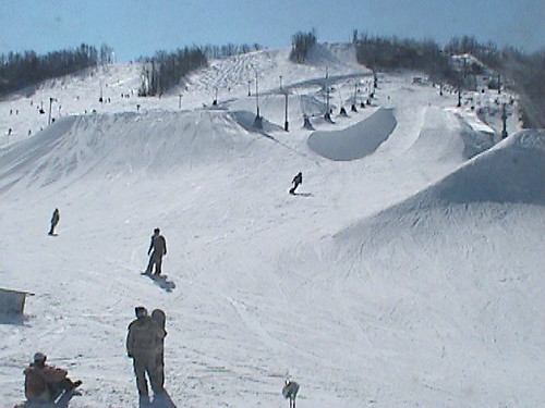 A view of the terrain park in Blue Mountain, Ontario