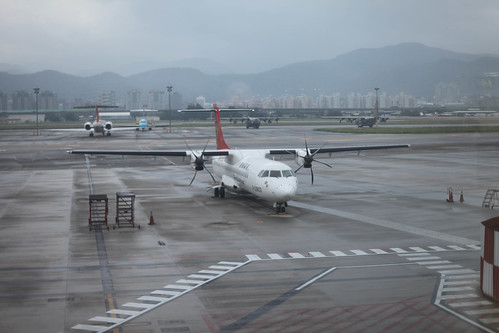 A small but perfectly formed plane, waiting to take us away from Taipei