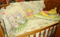 Crib with Pooh Bedding