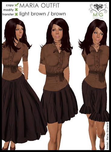 [MG fashion] MARIA OUTFIT - lightbrown/brown