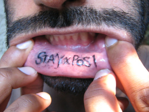 STAY x POSI lip tattoo I turned Solidarity into Stay Posi