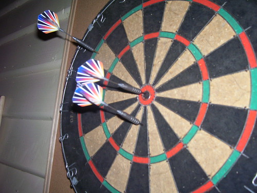 One bullseye multiple darts
