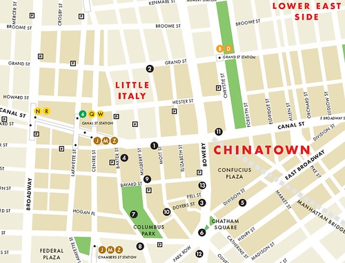 The Chinatown is expanding. As seen in a neighborhood map of NYC, 