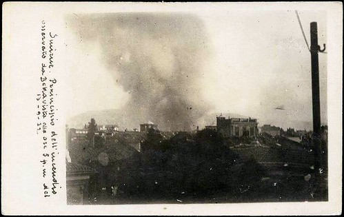 Yangının başlangıcı 13 Eylül 1922 sabahı saat 5, Bella Villa