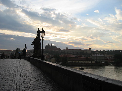 The Charles Bridge, with Prague Castle in the background