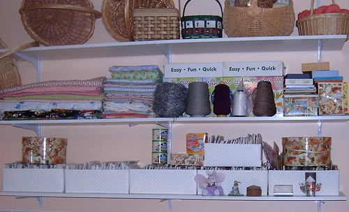 Shelves with Covered Boxes