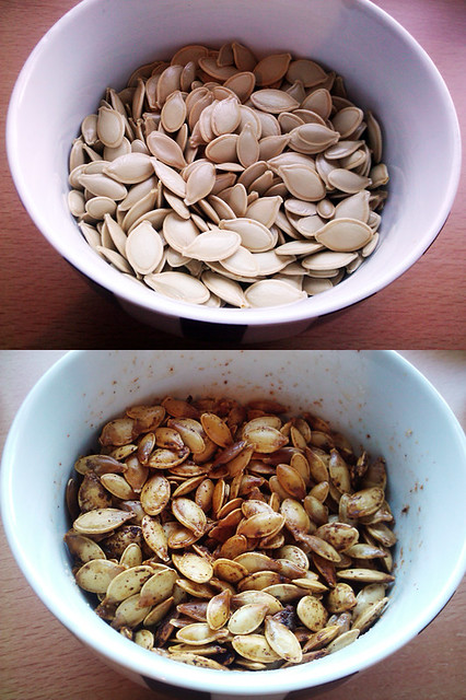 Roasted Spicey Pumpkin Seeds - The Inky Kitchen
