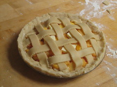 Peach pie before baking