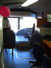 mobile library bus - driver seat