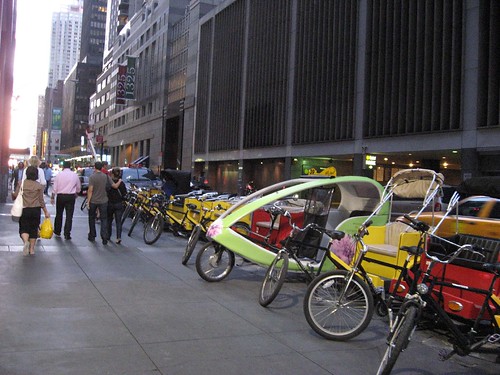 Cyclerickshaws for hire in Manhattan