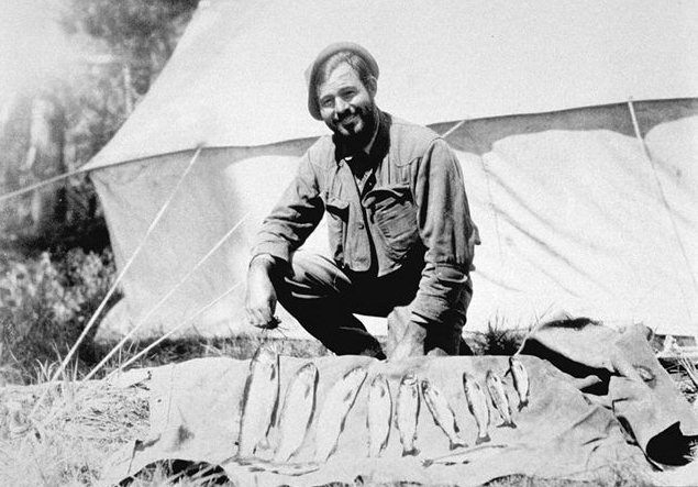 Ernest Hemingway Fishing Michigan Trout Image
