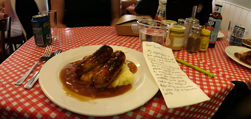 Bangers and mash in London, England