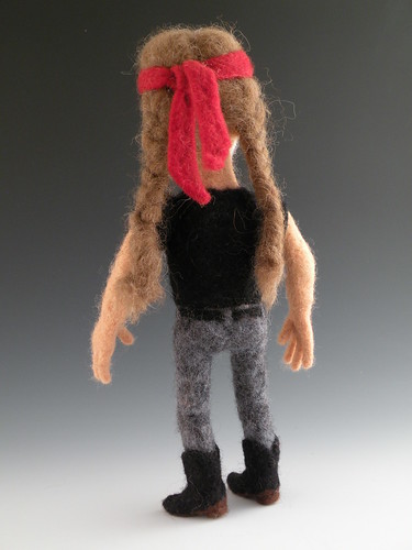 Needle Felted Willie Nelson Rear View