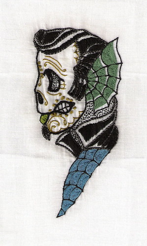 Maori Psychobilly Hand Embroidered Tattoo by SheenaRamone