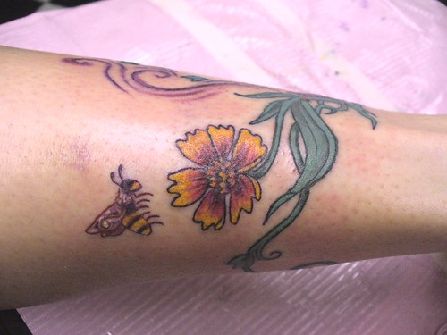 new tattoo – flower & bee 1470215922 e8a392b814 Lost Constellation Tattoo after 3rd session. Image by Mrelia · Tattoo Removal 2 Before And After DIY 