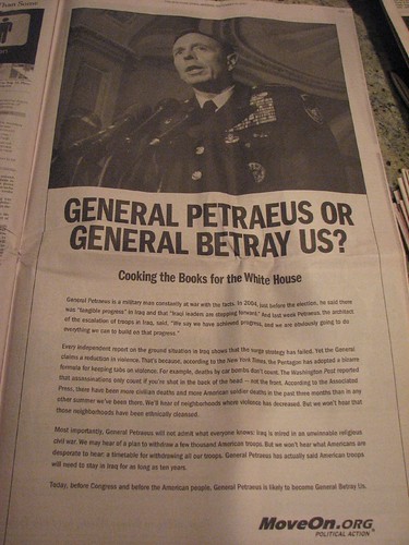 MoveOn attacks General David Petraeus