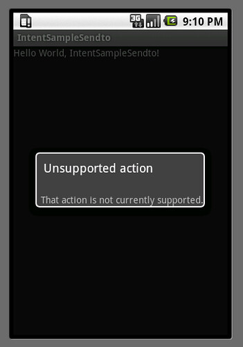 UnSupported action