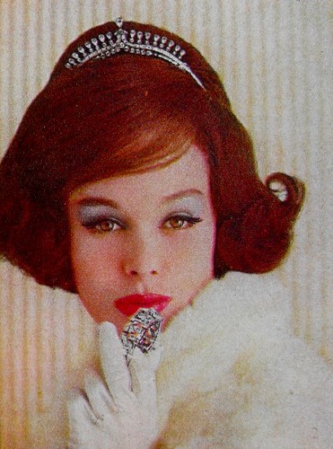 1960s Fashion Photo Womenswear Tiara Princess Fur Coat