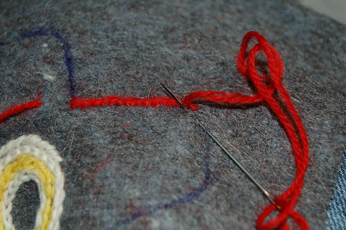 Wool embroidery - starting over